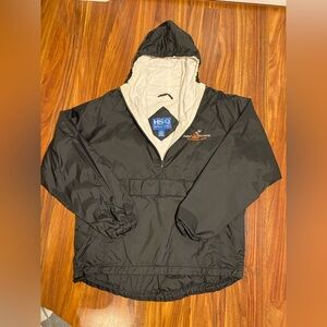 Hawaii Volcanoes National Park Black Hooded Lined Windbreaker Jacket